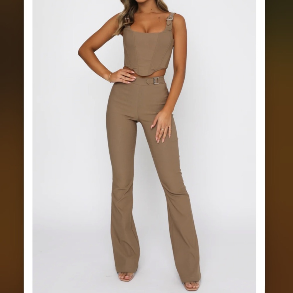 White Fox Boutique Keep Me Close Mocha Set Small NWT